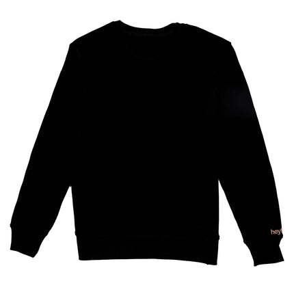Adult Crew Neck Pullover - Basic - Black Shirts & Tops heyfolks 