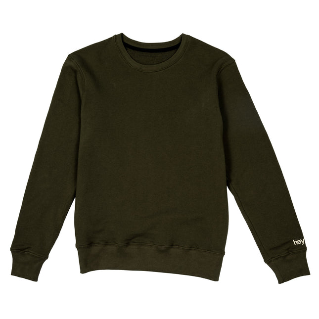 Adult Crew Neck Pullover - Basic - Olive Shirts & Tops heyfolks 