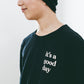 Adult Crew Neck Pullover - Good Day - Black Shirts & Tops heyfolks 