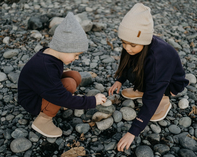 Kids Crew Neck Pullover - Basic - Navy Kids Sweater heyfolks 