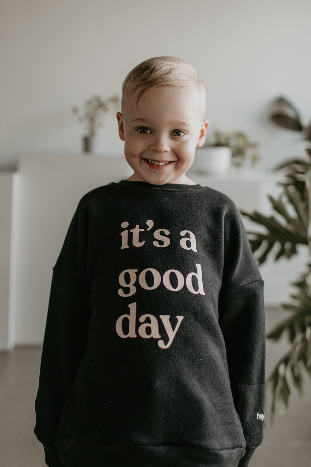 Kids Crew Neck Pullover - Good Day - Black Shirts & Tops heyfolks 